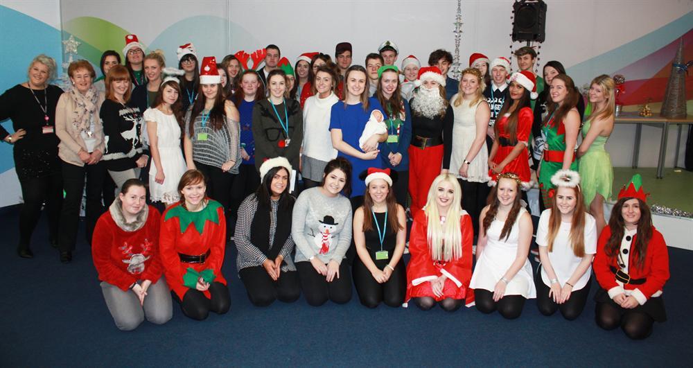 Travel and tourism students dressed ready for their Winter Wonderland talent show