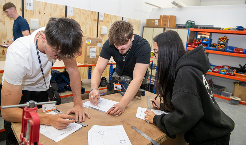 Practical training areas alongside dedicated classrooms.