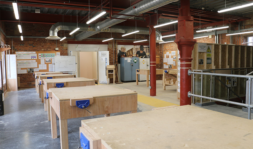 Specialist construction workshops tailored to each trade.