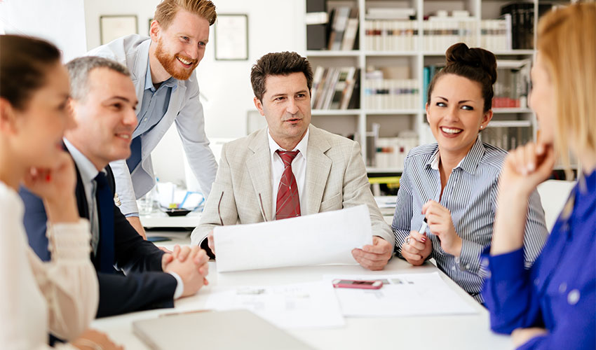 Group of people having a discussion
