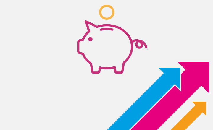 Icon representing a piggy bank
