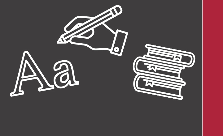 A set of icons representing English courses.