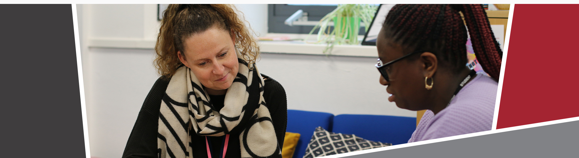 Student having a meeting with the work placement team