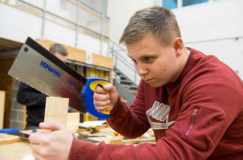Carpentry and joinery students are put to task as part of their course to learn the specialist skills required for their trade.