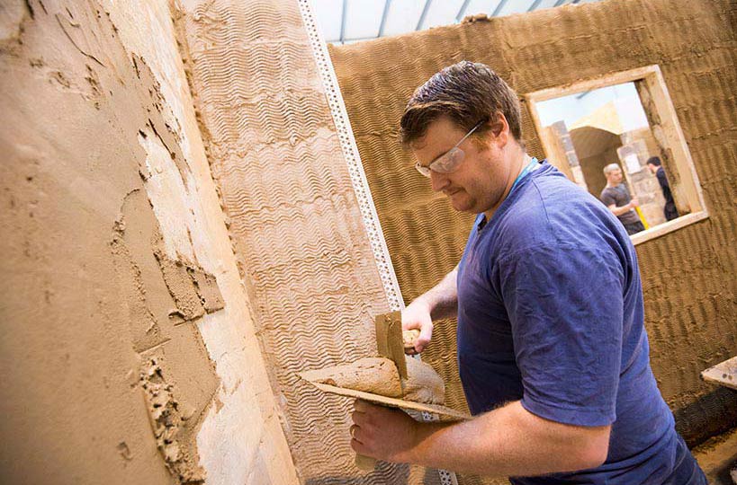 Plastering students have all the space they need to practice their specialist skills and technique.