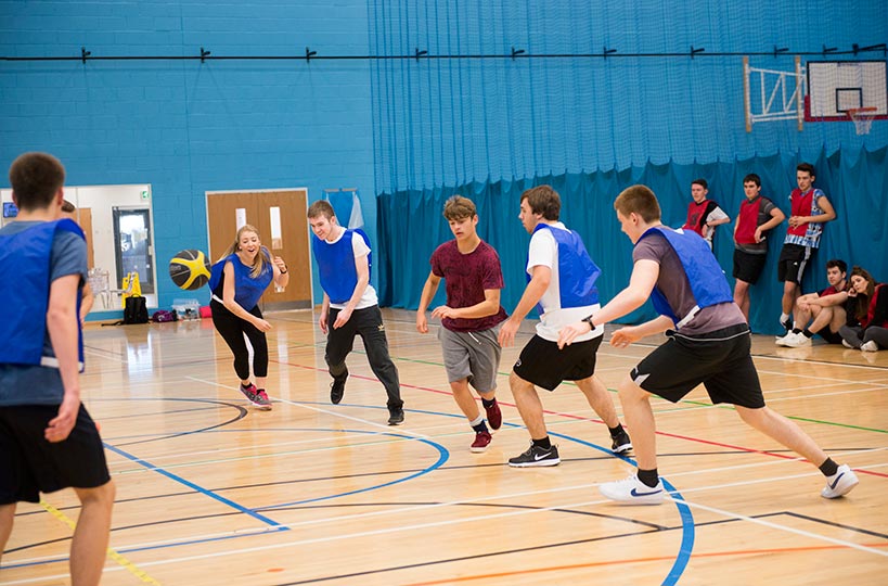 Sports hall - Providing ample space for sport and public services students to train, build new skills and improve fitness. <a href=