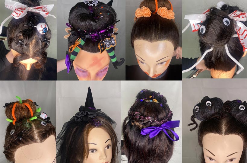 Halloween 2023 inspired booked from Level 1 Hair and Beauty students.