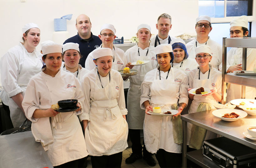 During industry week, hospitality students were cooking-under-pressure with Army chefs using ration packs, and undertaking a ready meal taste test with Matt Gabbitas from Pilgrim Food Masters. 