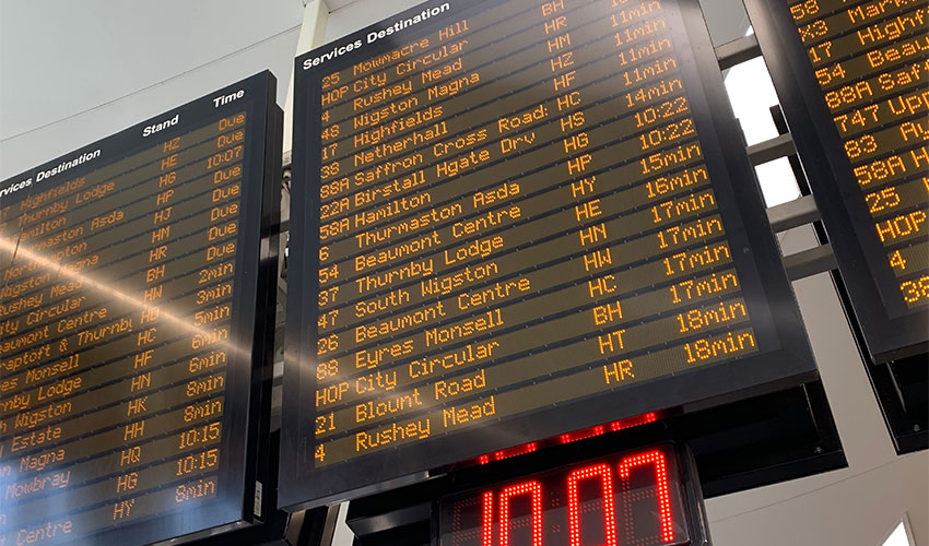 Bus timetable notice board