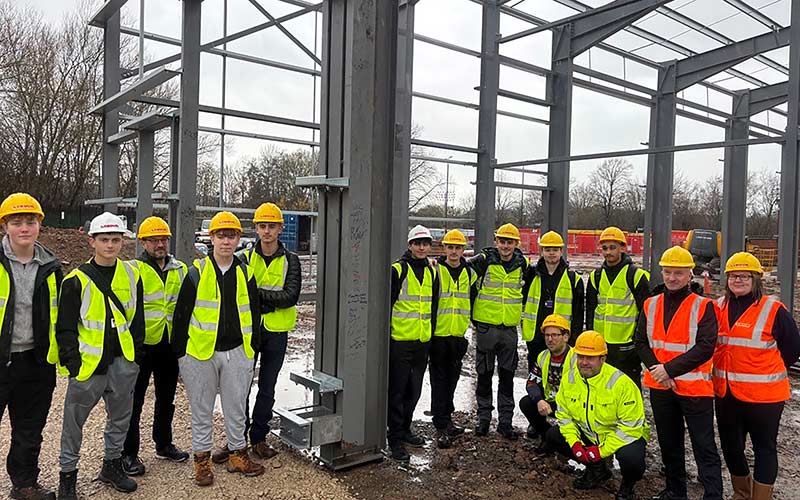 Construction students enjoyed a site visit to Ashfield District Council’s Northern Depot development.
