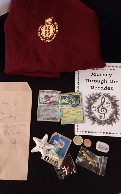 Some of the items which King Edward Primary School brought along to go into the capsule