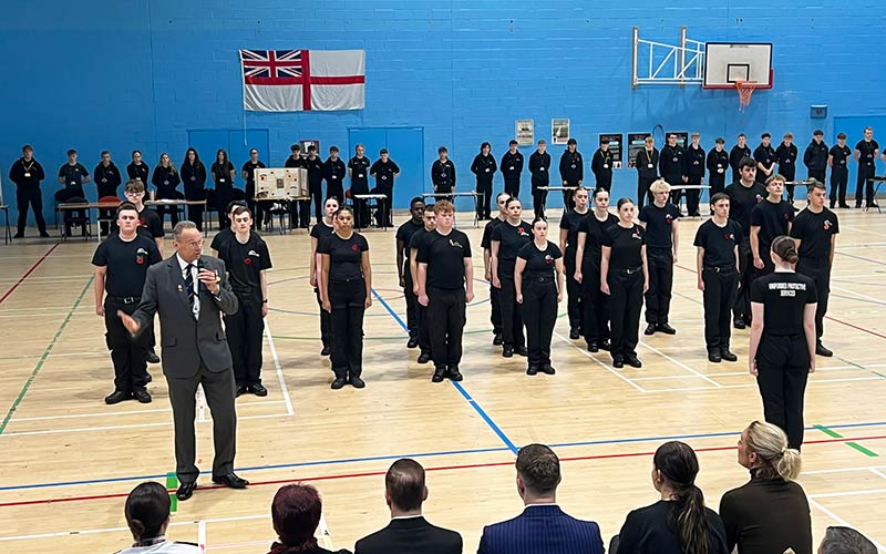 Principal Andrew Cropley gave a speech and thanked the UPS staff and students for a successful parade