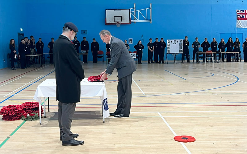 Principal and chief executive Andrew Cropley laid a wreath on behalf of the college