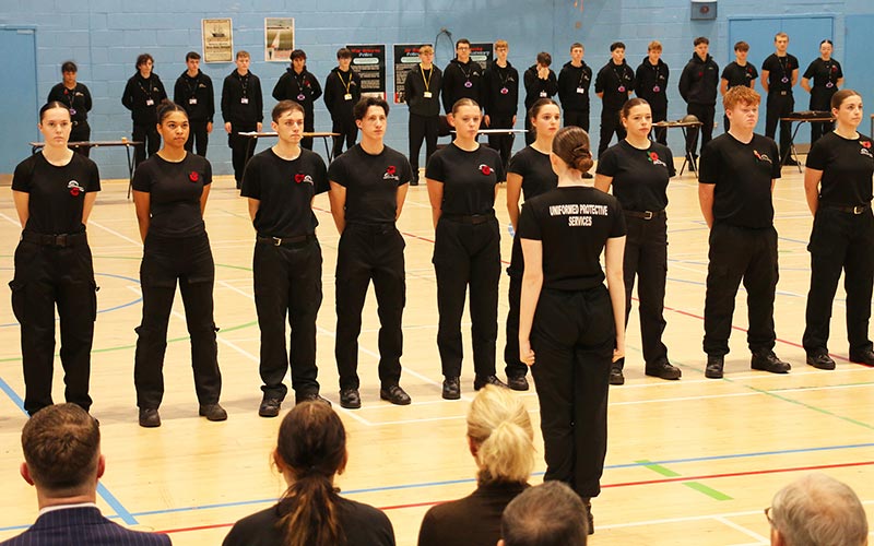 The drill parade saw students paying attention to detail and working together