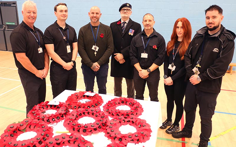 Uniformed protectice services teachers and coaches who were present at the ceremony