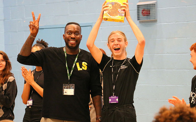 Loud Speakers Calvin Eden left with UPS student Gabriel Greaves