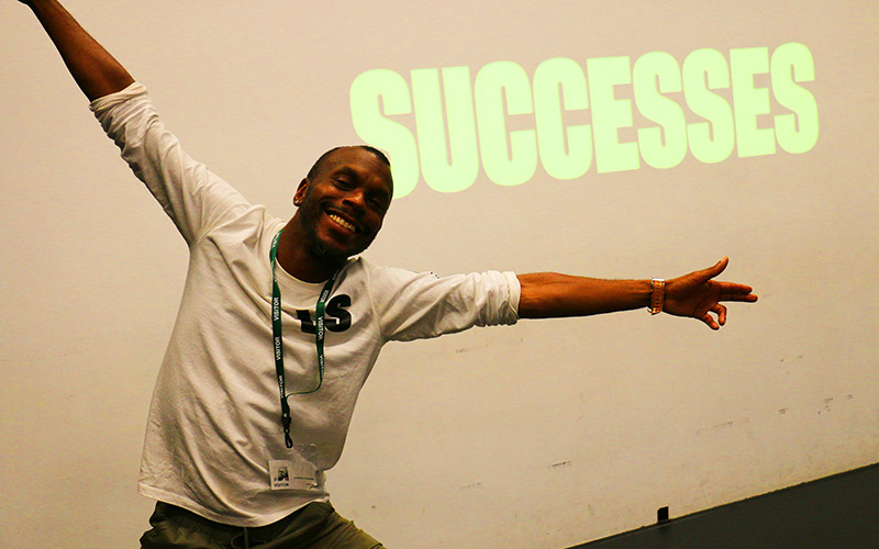 Loud Speakers Jonathan Campbell during one of the motivational workshops