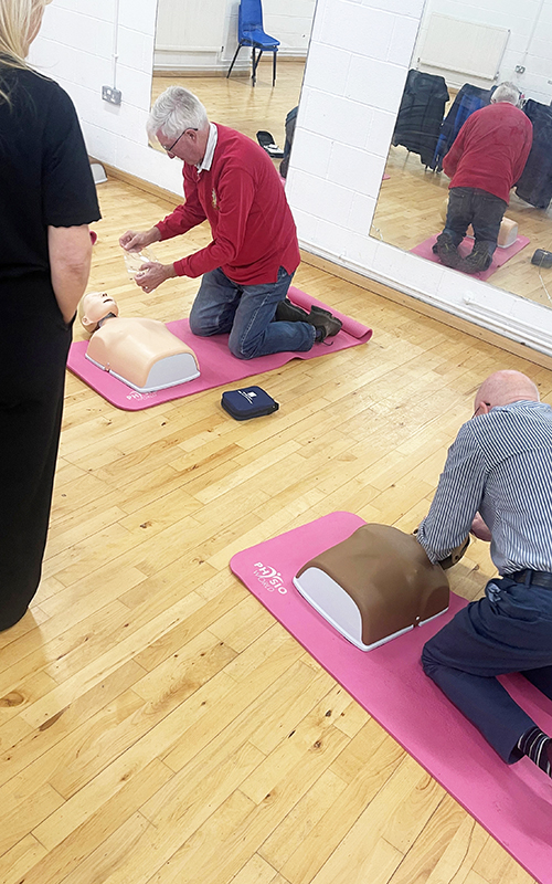 Members of Forest Forces part of Nottingham Forest Community Trust learning life saving skills