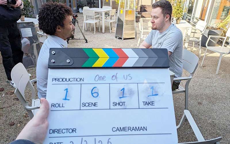 Luca Turner playing the part of Nav with Ethan Gascoigne as Tom