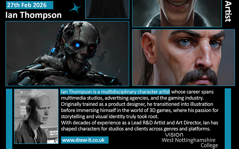 Ian Thompson will explain his work in exploring emerging technologies including AI assisted character design