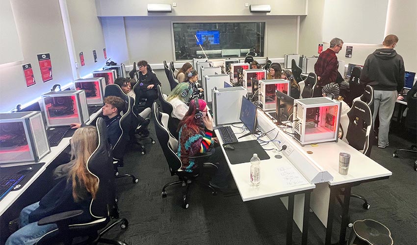 The students playing the demo game