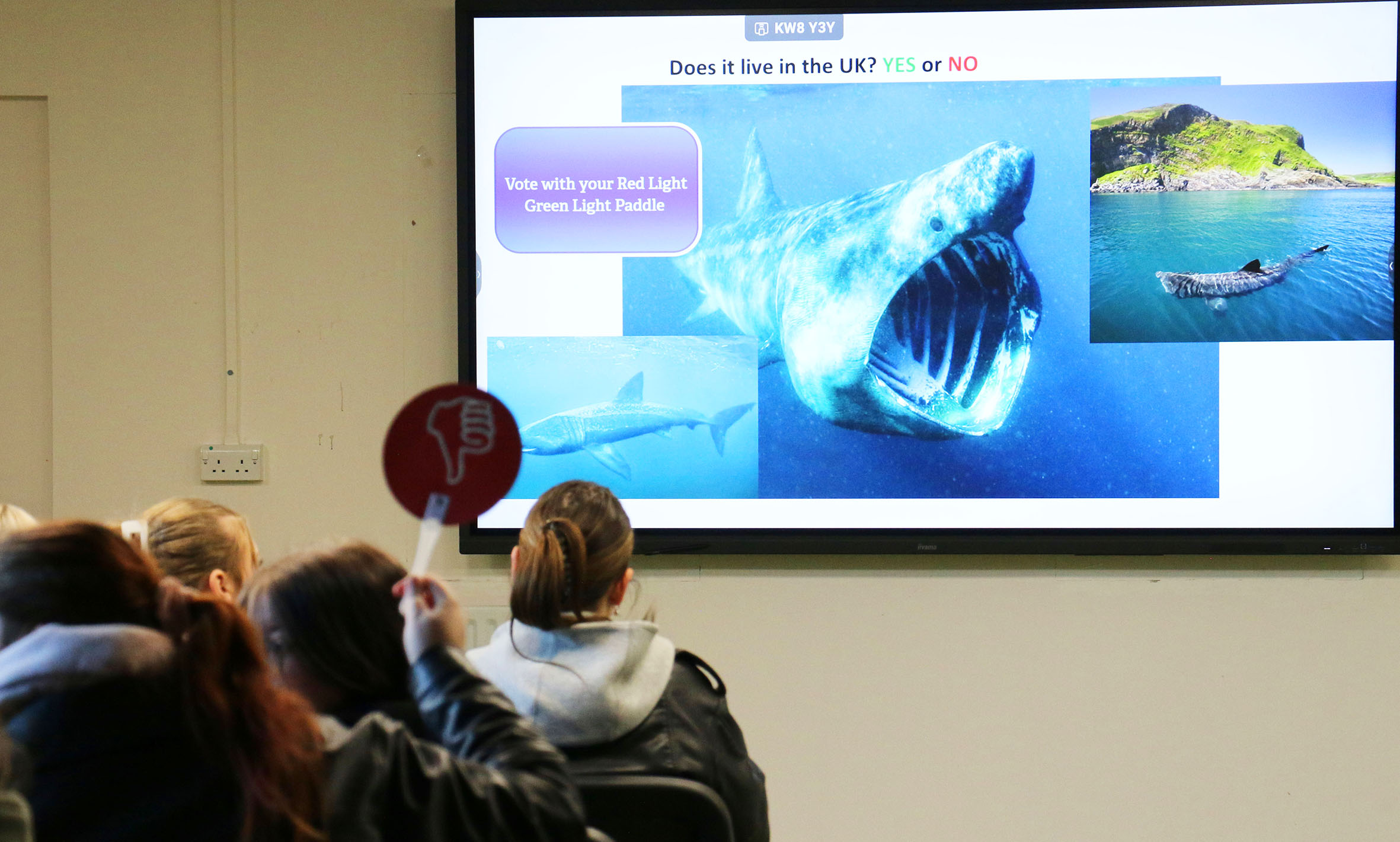 Laura Bacon challenged students to guess which animals were native to the UK