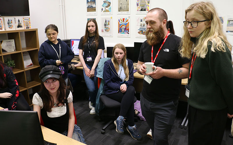 The group presented their work to Oliver and Amber