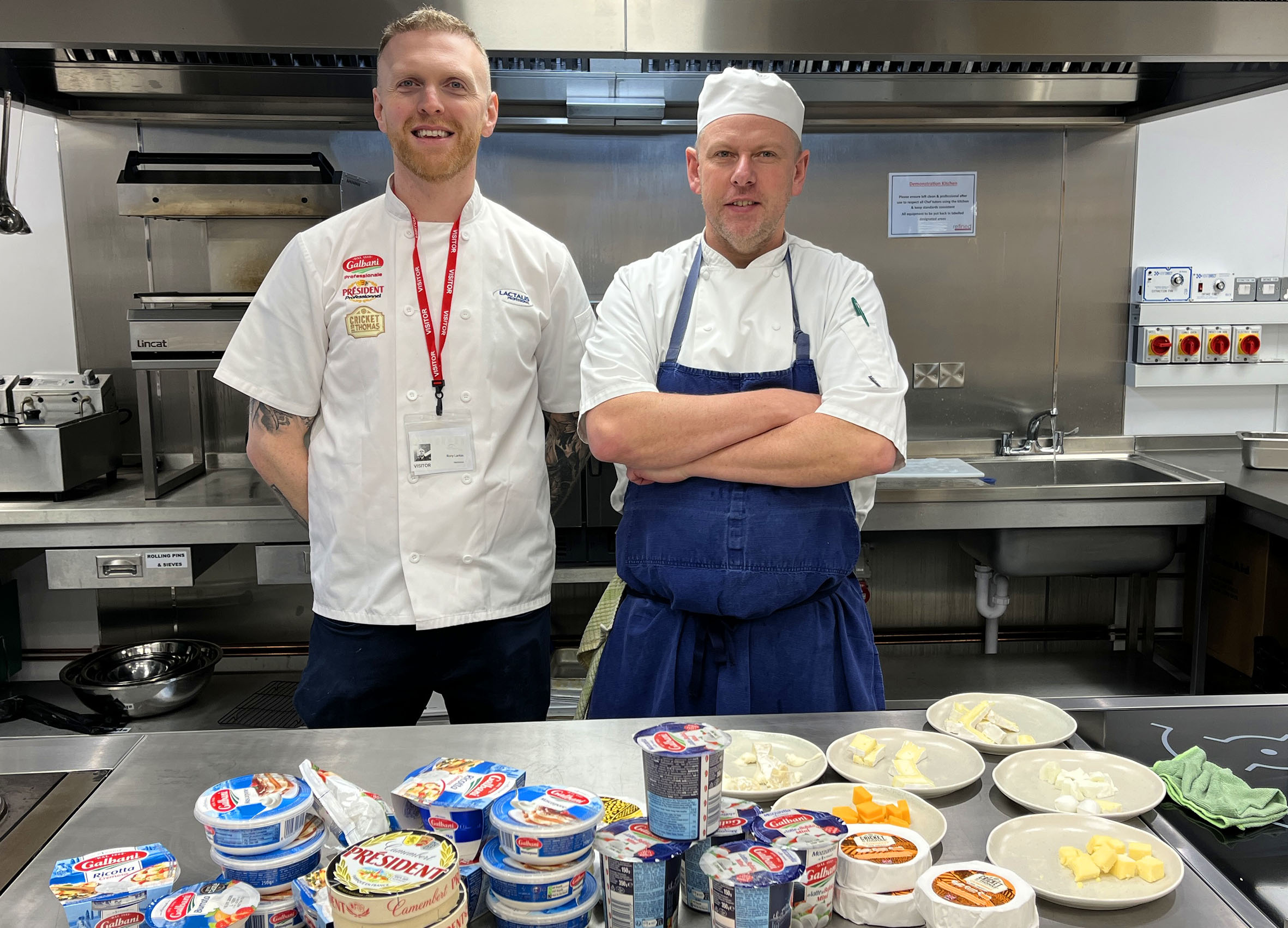 Rory Larkin left from Lactalis brought his knowledge of cheese to Mark Jones right chef group