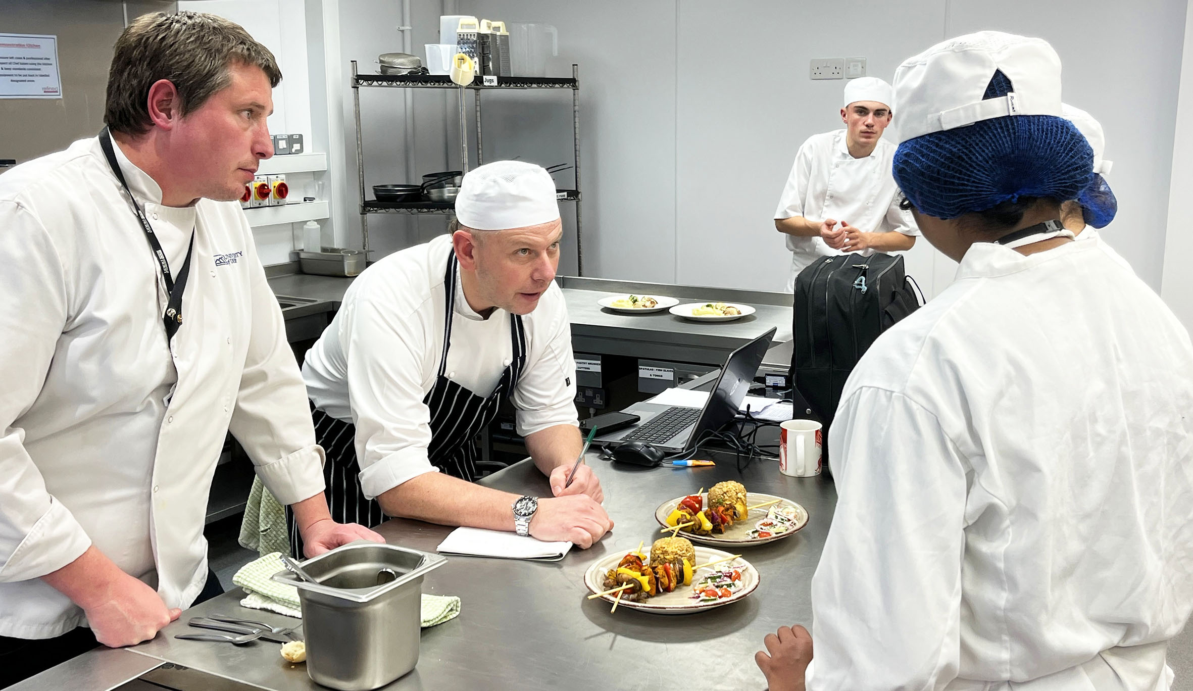 Trainee chefs dishes were given points for presentation and flavour by guest chef Phil and tutor Mark Jones