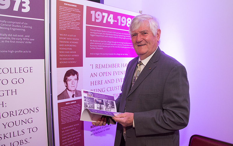 Don at the launch of the college's commemorative book