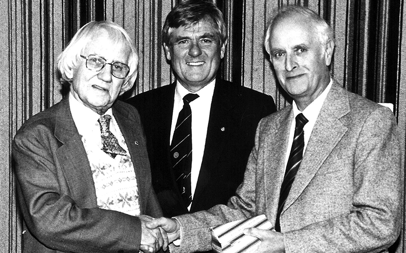 Don centre during his time as principal