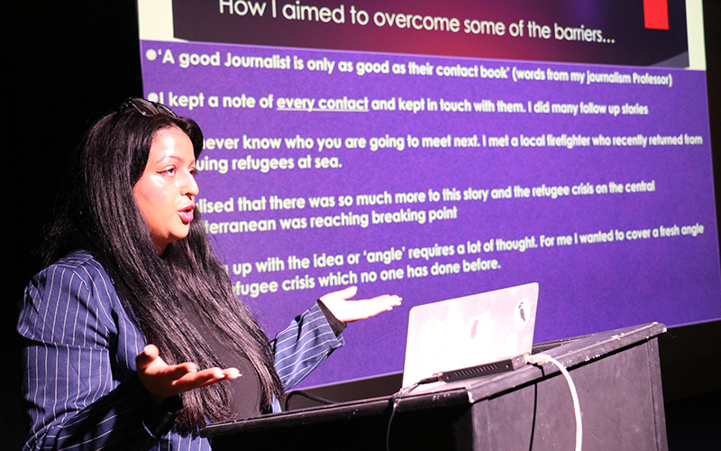 Sharon Walia spoke about storytelling centred on social justice wildlife and human interest stories