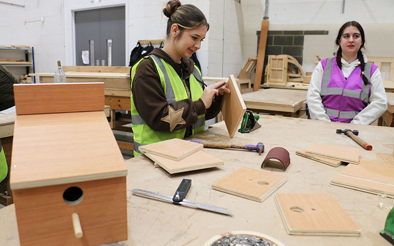 Birdboxes were made in the joinery workshop