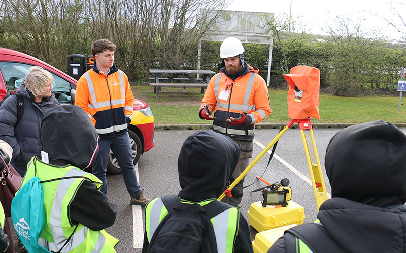 Lindum Management were on hand to show how a theodolite works during site management
