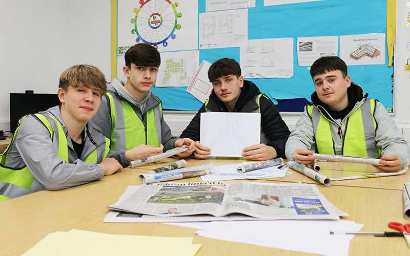 Quarrydale Academy pupils get stuck in to building a school using plans