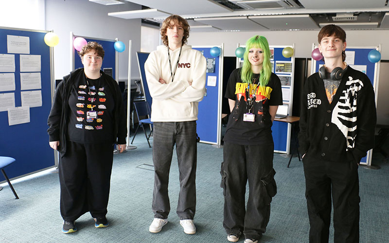 (Left to right) Flourish students Finn Richards, Lucas Thorne-Bailey, Chloe Wilson-Mawer and Freddie Walker, 