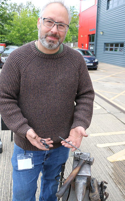 Graham by his anvil
