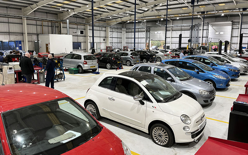 The spacious workshop will benefit students working on the multitude of vehicles
