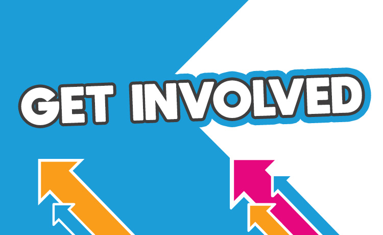 Banner saying get involved