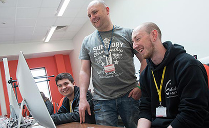 students using computers