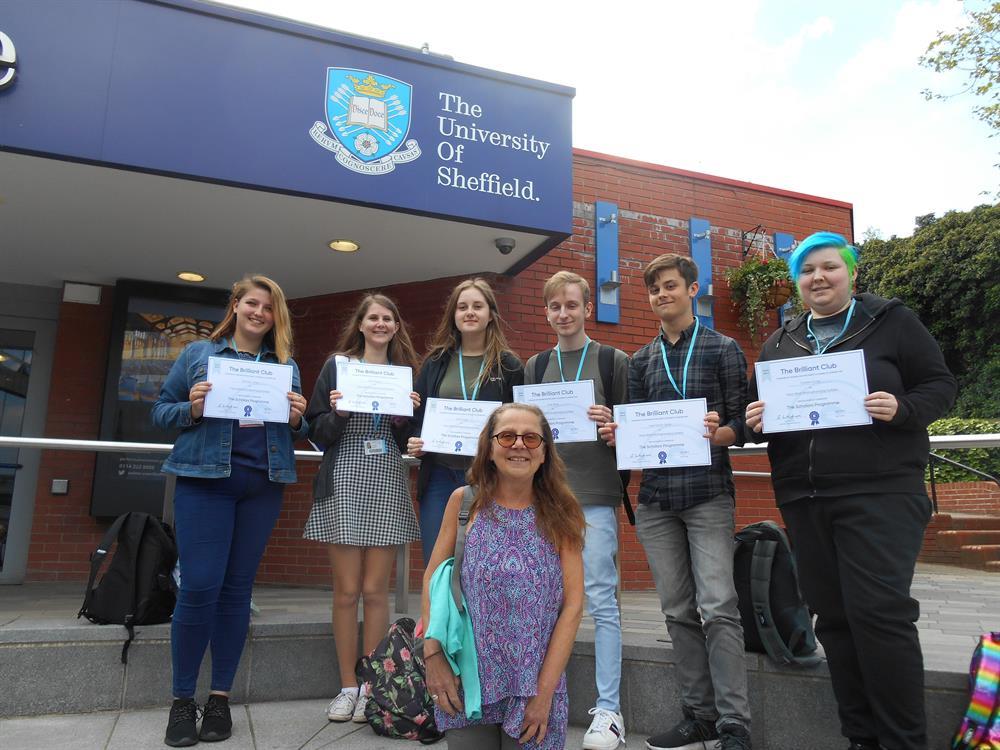 A Level students who were part of the Brilliant Club with tutor Ali Flint (front)