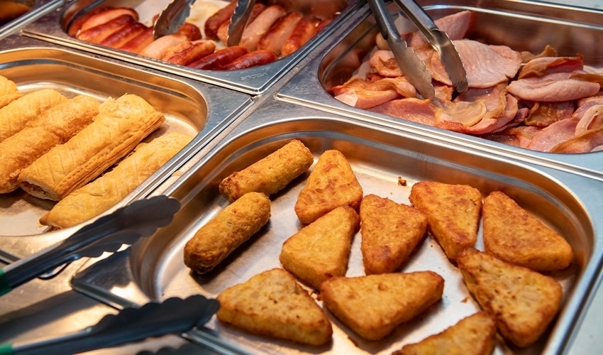 Our canteen provides a range of options, including vegetarian and vegan. We also have Starbucks coffee!