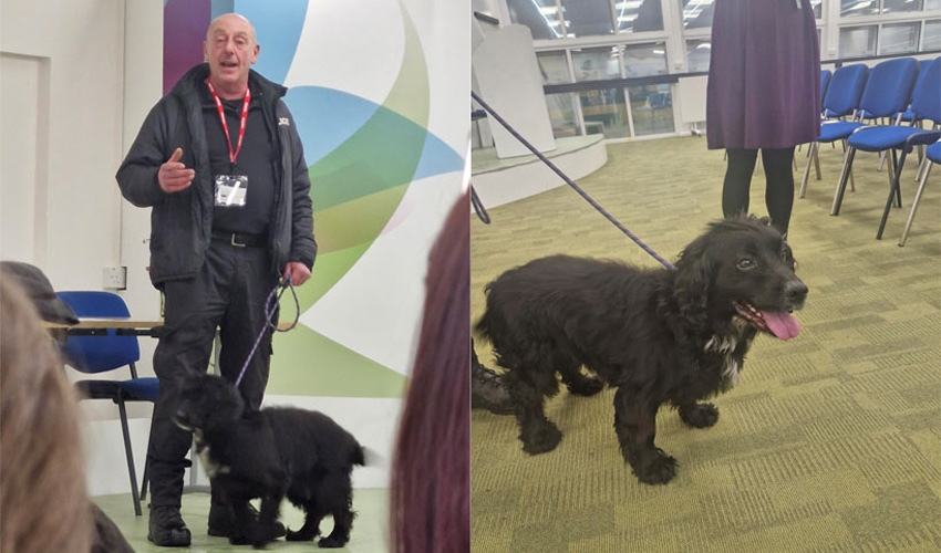 PC 188 Jon Burton (NPCC Dog Instructor) spoke about careers with the Nottinghamshire Police, the qualities and training required for different careers, the day-to-day work of the dog handlers and the dogs, of course.