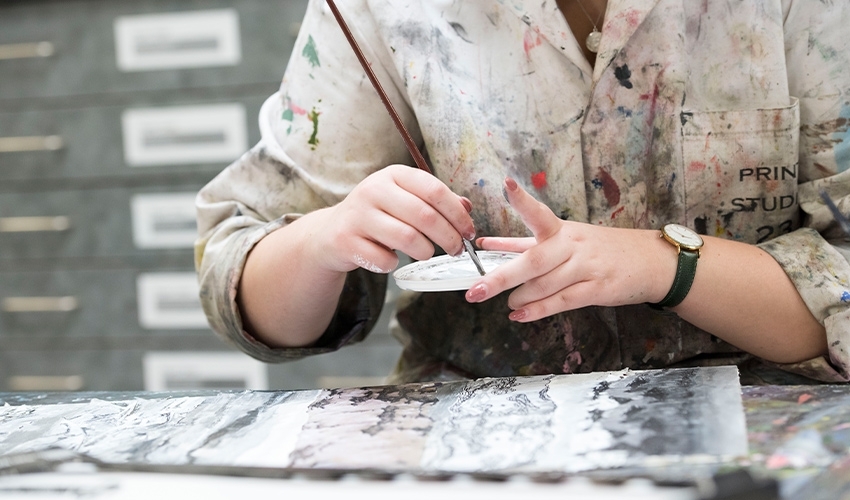 Art and design students have the space to get messy and experiment with new skills.