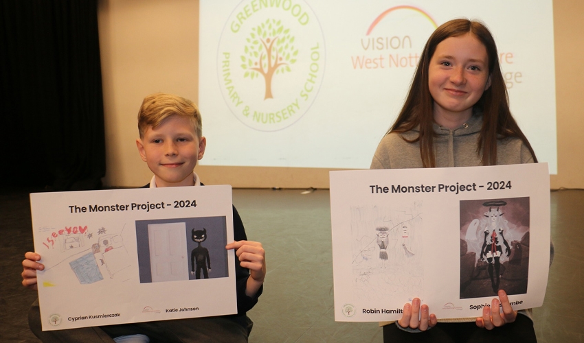 Schoolchildren from a Kirkby-in-Ashfield school have seen their monster illustrations brought to life thanks to West Nottinghamshire College’s digital technology students.