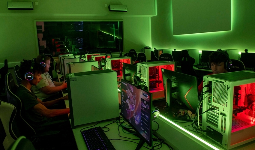 Our esports room is fully kitted-out with everything you need to thrive.