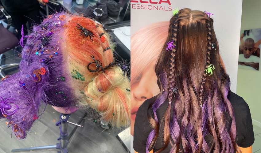 Hair and Beauty experimented with Halloween looks.