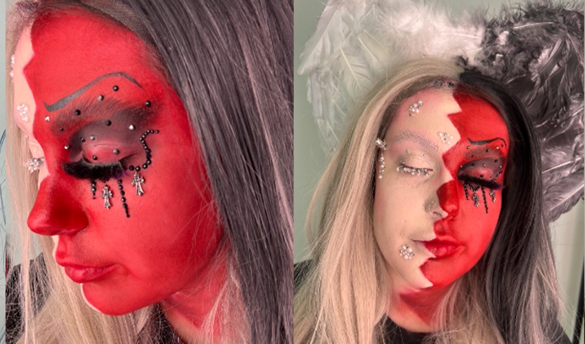 Half angel, half devil.