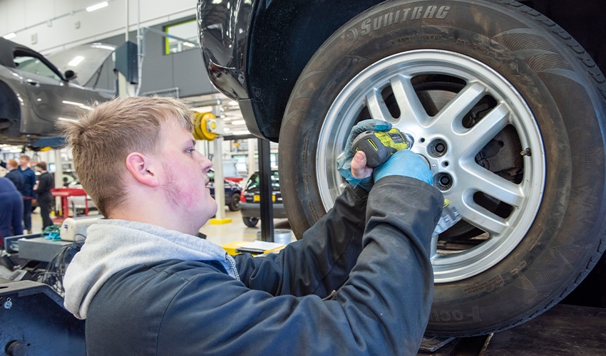 Our motor vehicle workshops offer a wide variety of cars to practice your skills.
