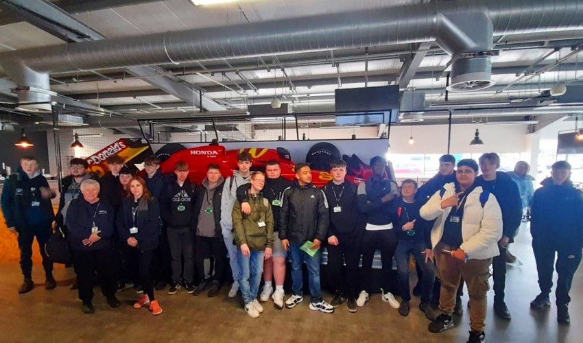 Students swapped the college’s workshops and classrooms for a day of supercars and speed – as they made a visit to Donnington Park National Circuit.